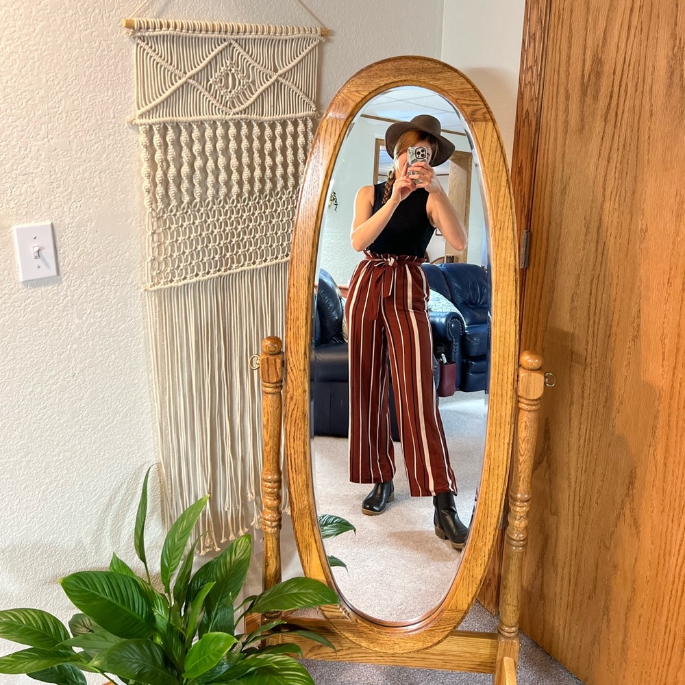 Lily Rose Stripped Bottom and Black Ribbed Knit Top Romper